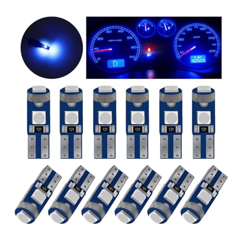 GLSOWEE T5 LED Bulbs 74 73 37 2721 LED Bulb 12 Volt Replacement Bright Canbus Error Free Compatible with Auto Car Gauge Cluster Dashboard Light Lamp Instrument Panel Indicator Blue